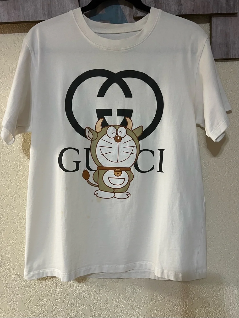 Gucci x Doraemon White T-Shirt, size XS, Oversized.